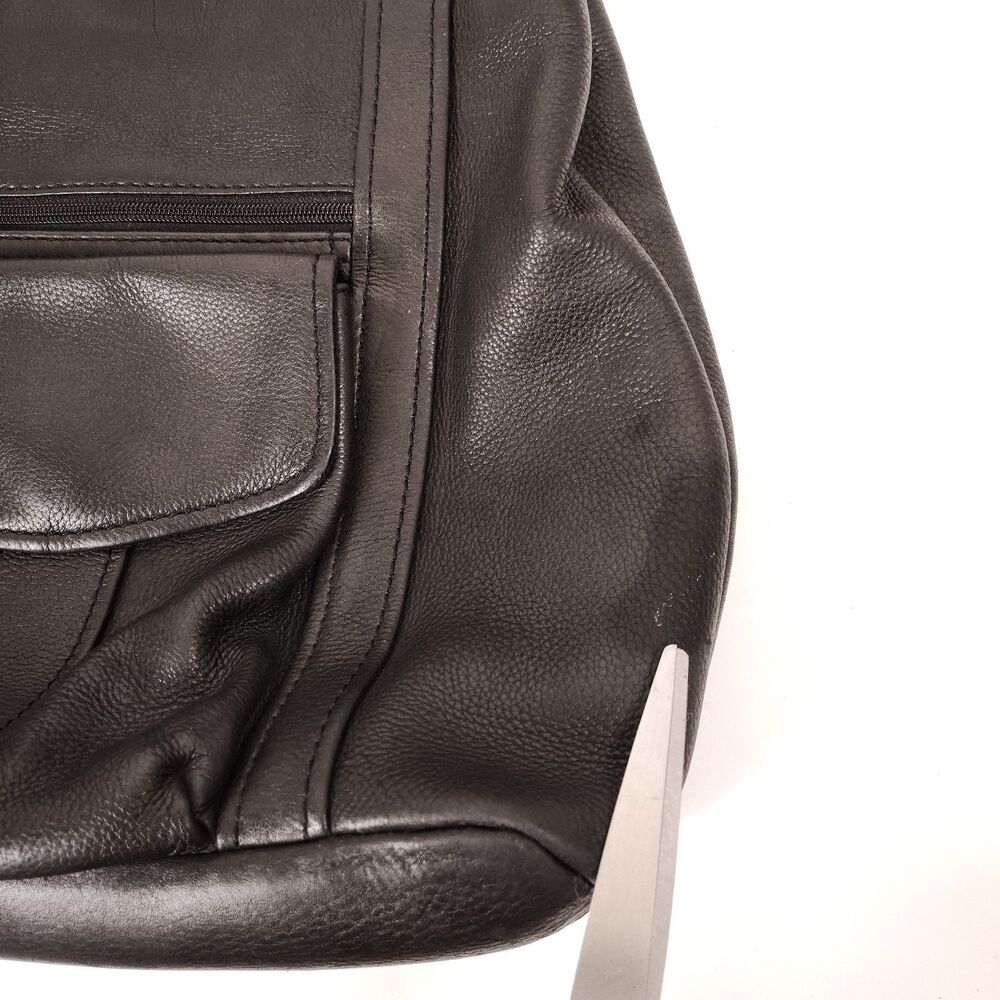 FLAW Fossil Black Leather Handbag Shoulder Bag Vintage Purse - Picture 9 of 16